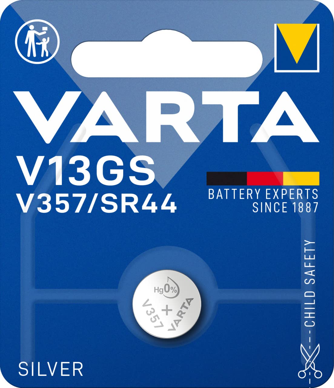 Varta V13GS V357/SR44/ Silver Battery - Pack of 1