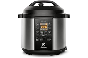 Electrolux Panela pressão elétrica Electrolux digital capacidade 6L silenciosa segura 10 travas segurança 15 receitas pré-programadas 3 níveis pressão PCC20 inox preto 127v por Rita Lobo