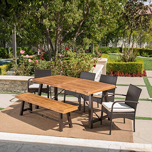 Christopher Knight Home Betsys Outdoor Acacia Wood Dining Set with