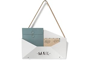 Barnyard Designs Wall Envelope Mail Sign Decor Rustic Vintage Decorative Mail Holder for Home and Office Decor 12” x 8.25”