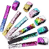 24pcs Slap Bracelet,Kids Squin Bracelet Mermaid Bracelet Flip Wristband Bracelet Kids Birthday Party Favors Supplies