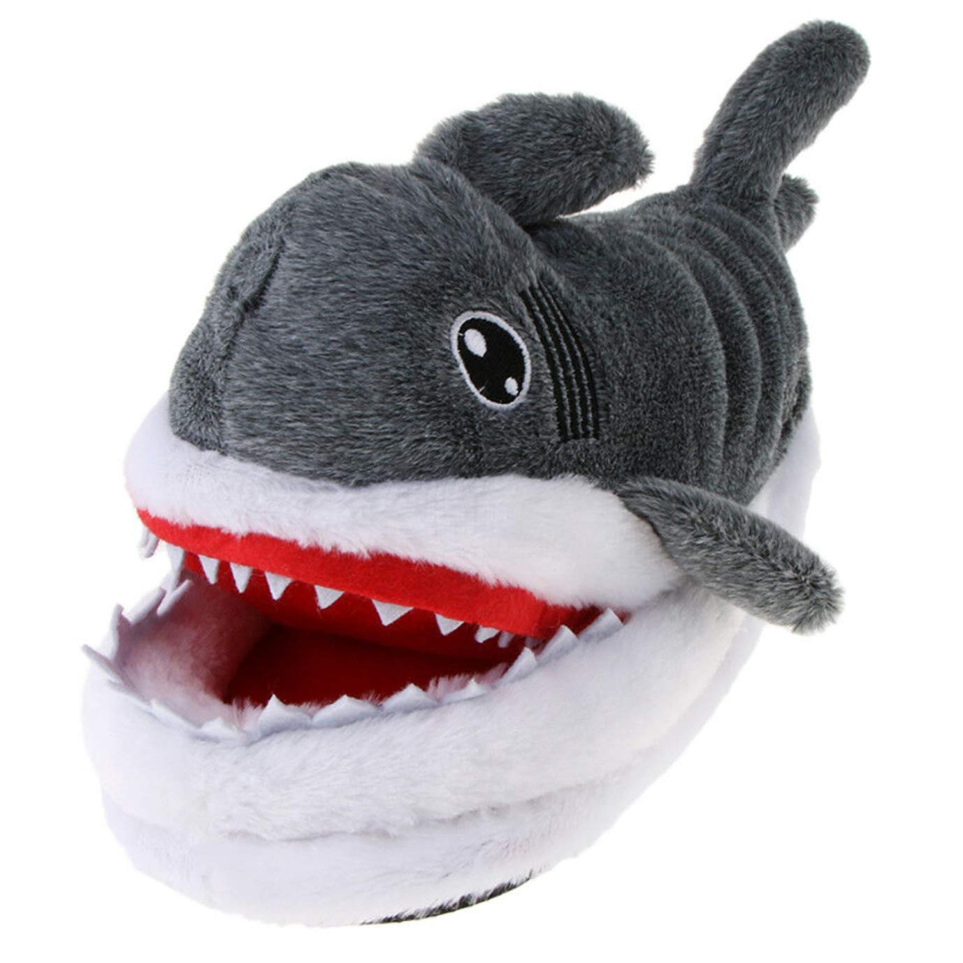 eBoutik - Fun Novelty 3D Plush Slippers - Mothers Day Large Cute Shark Shape Memory Foam Soft Warm Plush Shoe - Easter sleepovers, Birthday Gift - Medium