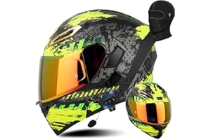 AAREG Unisex Adult Flip-Up Motorcycle Helmet, Carbon Fiber, Anti-Fog Visor, Aerodynamic Design, Integrated Bluetooth, DOT Approved, Sizes S-XXL