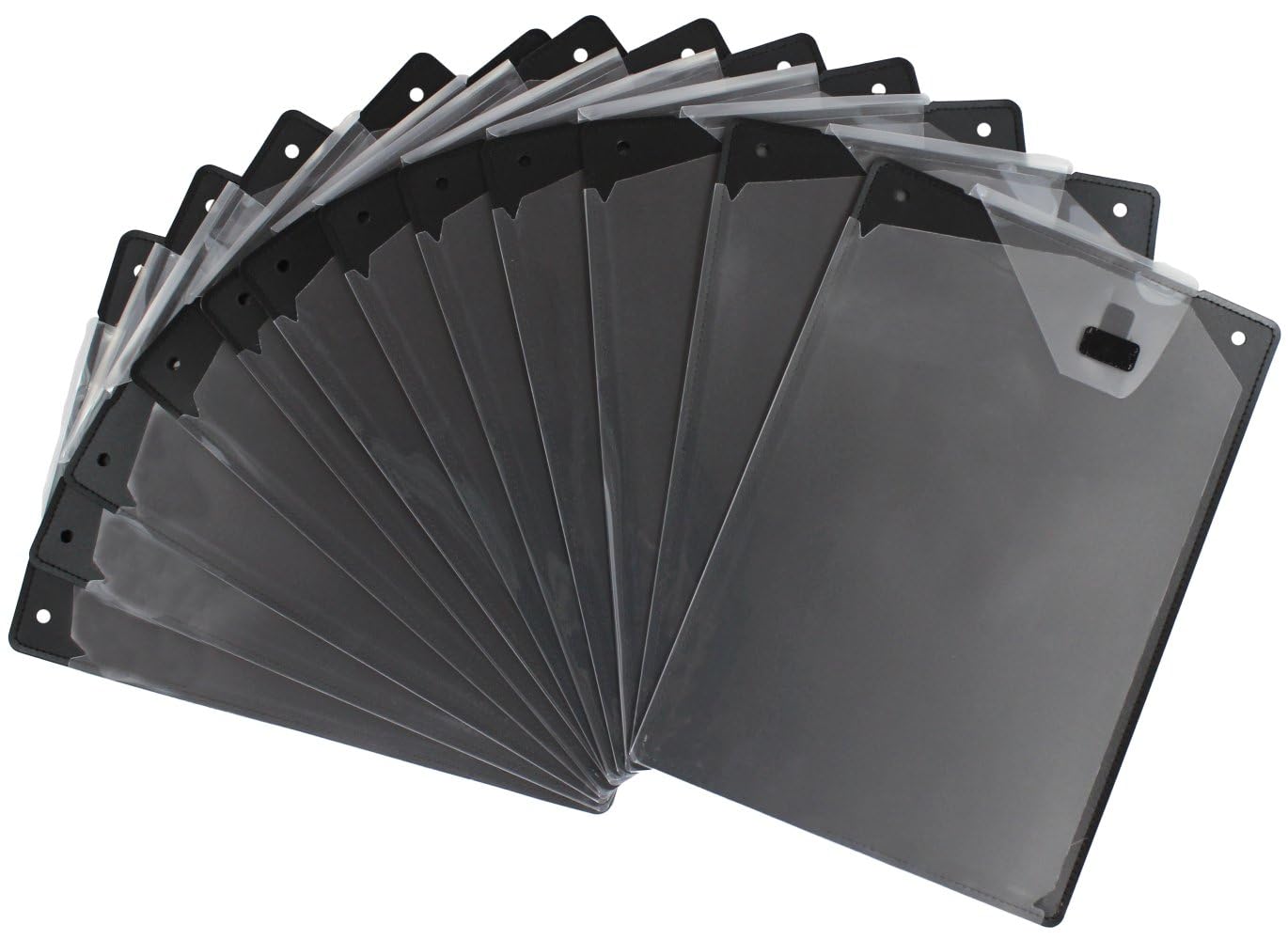 Workshop Folder 12 Pieces A4 Unbreakable Polypropylene Solid Plastic with Car Key Pocket (Black)
