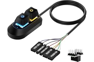 SinLoon External Power Button for Desktop Computer, PC Power Switch, Multifunctional Power Button for Easy Start and Reset - 