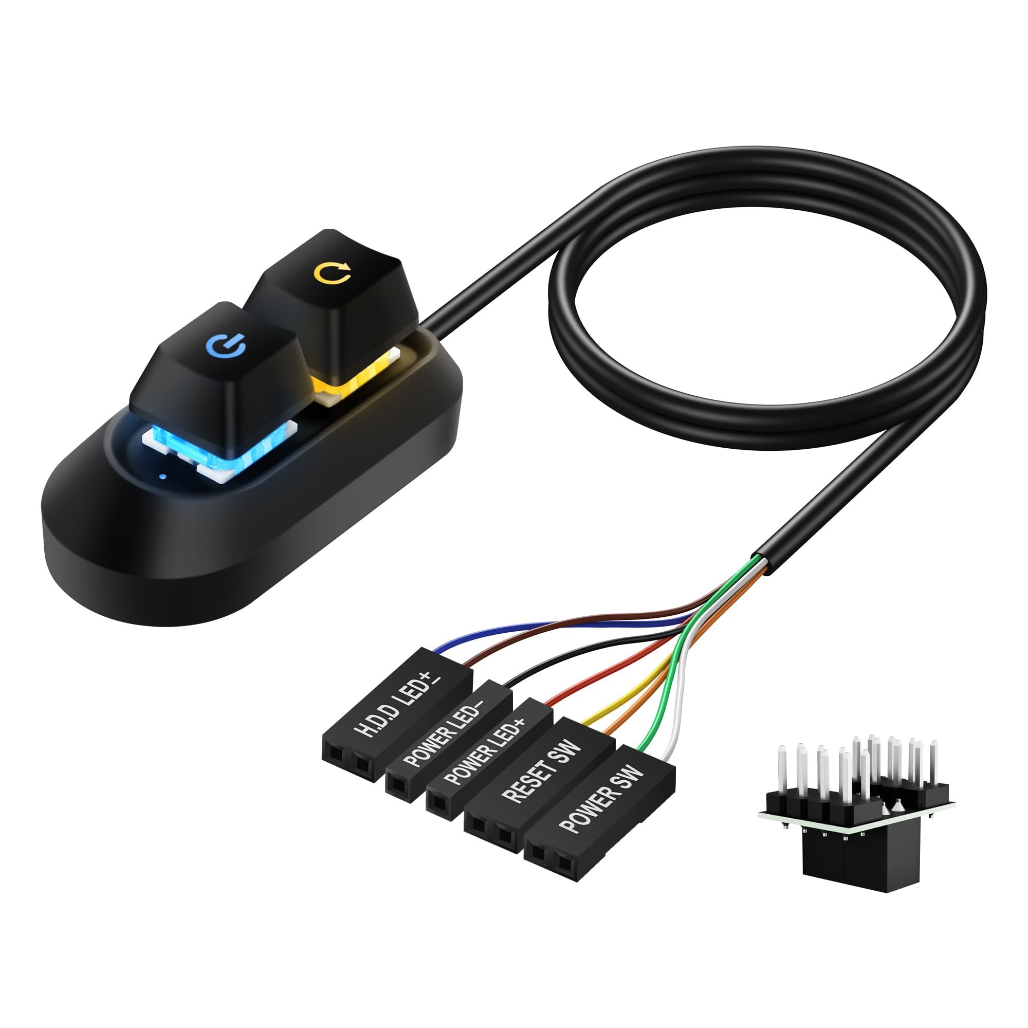 Photo 1 of SinLoon External Power Button for Desktop, PC Power Switch, Multifunctional Power Button for Easy Start and Reset – 2M