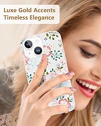 SCORPIFY for iPhone 15 Case with Pink White Rose