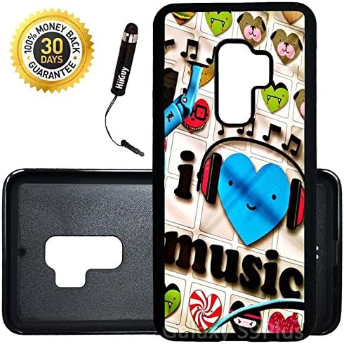 Custom Galaxy S9 Plus Case (I Love Music Cute) Edge-to-Edge Rubber Black Cover Ultra Slim | Lightweight | Includes Stylus Pen by Innosub