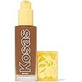 Kosas Revealer Skin-Improving Foundation with SPF 25 Protection - Hydrate, Brighten, Soothe, Plump, Protect Skin - Smoothing Texture, Natural Finish and Clean Formula - Medium Deep Neutral Olive 360