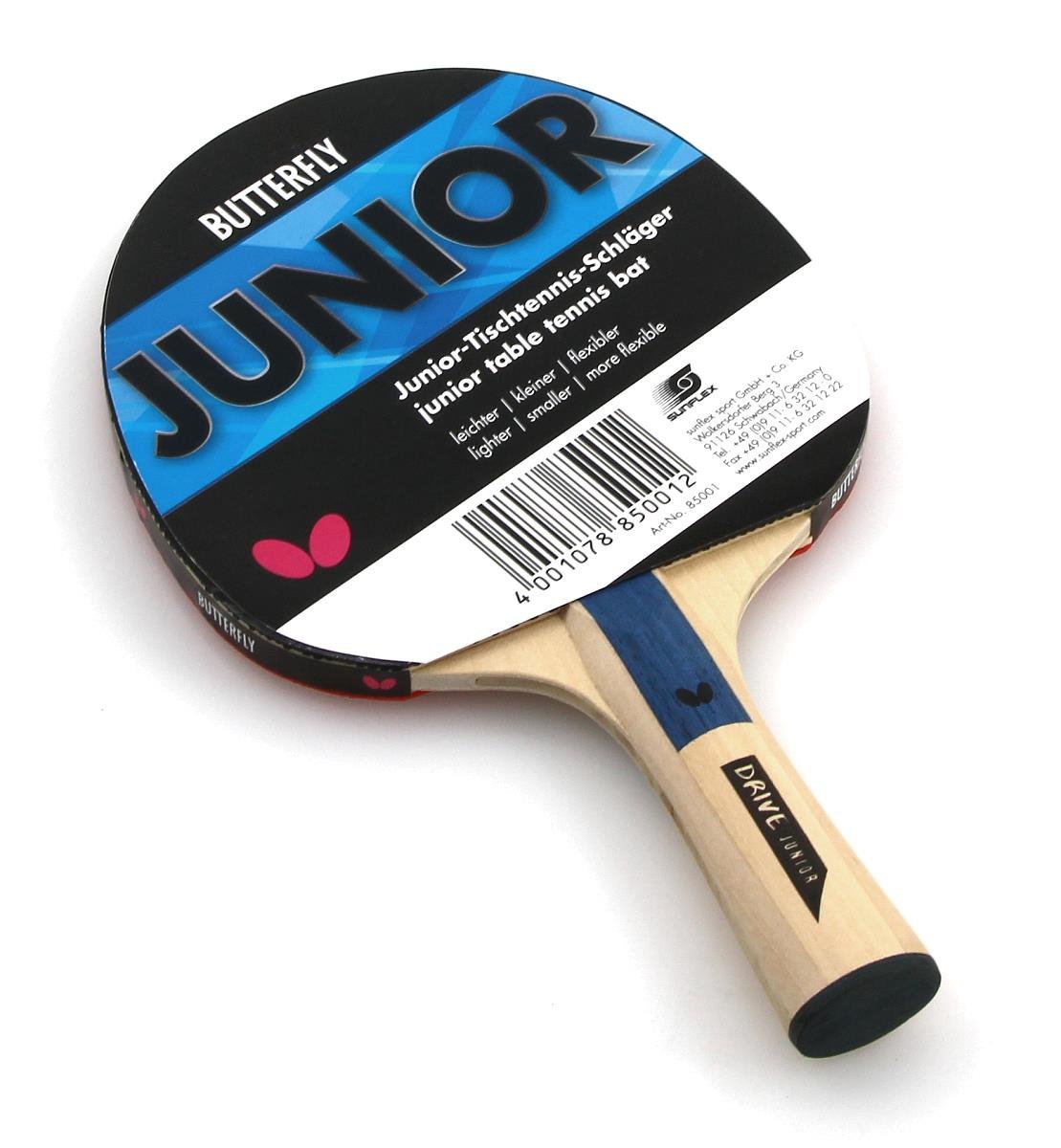 Butterfly Unisex Adult Junior Table Tennis Bat junior - multicolour, M