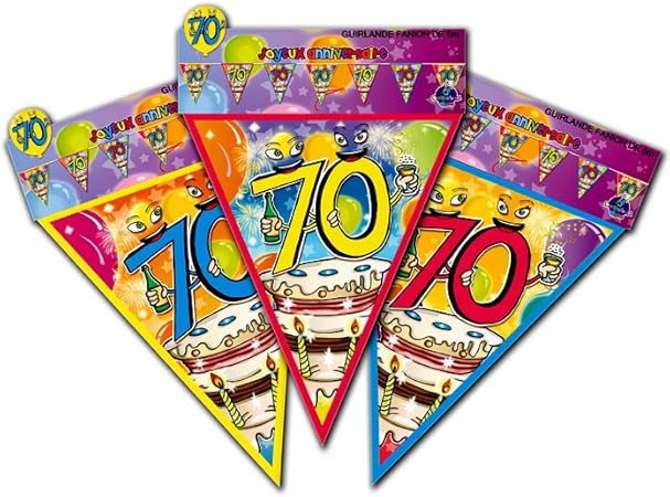 Guirlande Fanions Anniversaire 70 Ans Taille Unique Amazon Fr Jeux Et Jouets
