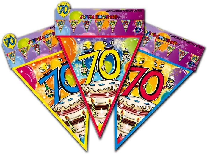 Guirlande Fanions Anniversaire 70 Ans Taille Unique Amazon Fr Jeux Et Jouets