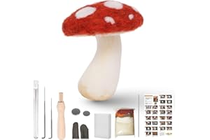Vagilelf Mushroom Needle Felting Kit for Beginners, DIY Wool Felting Kit with Tools & Instructions, Ideal for Crafts, Gifts, and Family Fun