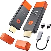 Wireless HDMI Transmitter and Receiver, Non-Delayed Streaming. 165FT/50M, 4K decoding to 1080P Output, Plug and Play Dual-Band 2.4G+5.8G Wireless HDMI, Suitable for PC/Camera/Projector/STB/Monitor.