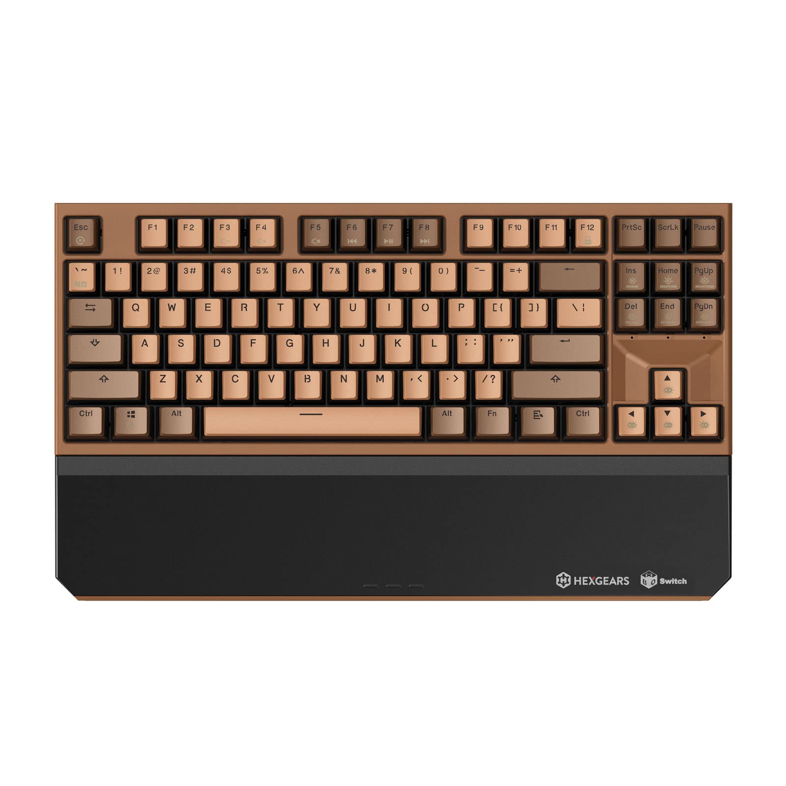 Hexgears PowerBlade X3 Wireless Mechanical Keyboard TKL 87 Keys, Kailh Box Blue Switch, Double-Shot PBT, Ergonomic, N-Key Rollover, Backlit Gaming Keyboard with Wrist Rest for PC/Tablet/Mac/Laptop