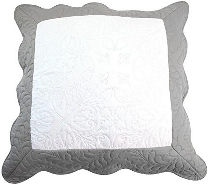 Nuances Du Monde Cushion Cover + 60X60 Microfibre Bicolour Emma Blanc GRIS, Off-White/Grey