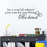 SEATUNE Wall Decals for Kids, Classroom Wall Decals, Quotes Inspirational Boys Girls Baby Teens Nursery School Playroom Vinyl Art Decor Home Sticker in a World Where You Can Be Anything Be Kind 25"X7"