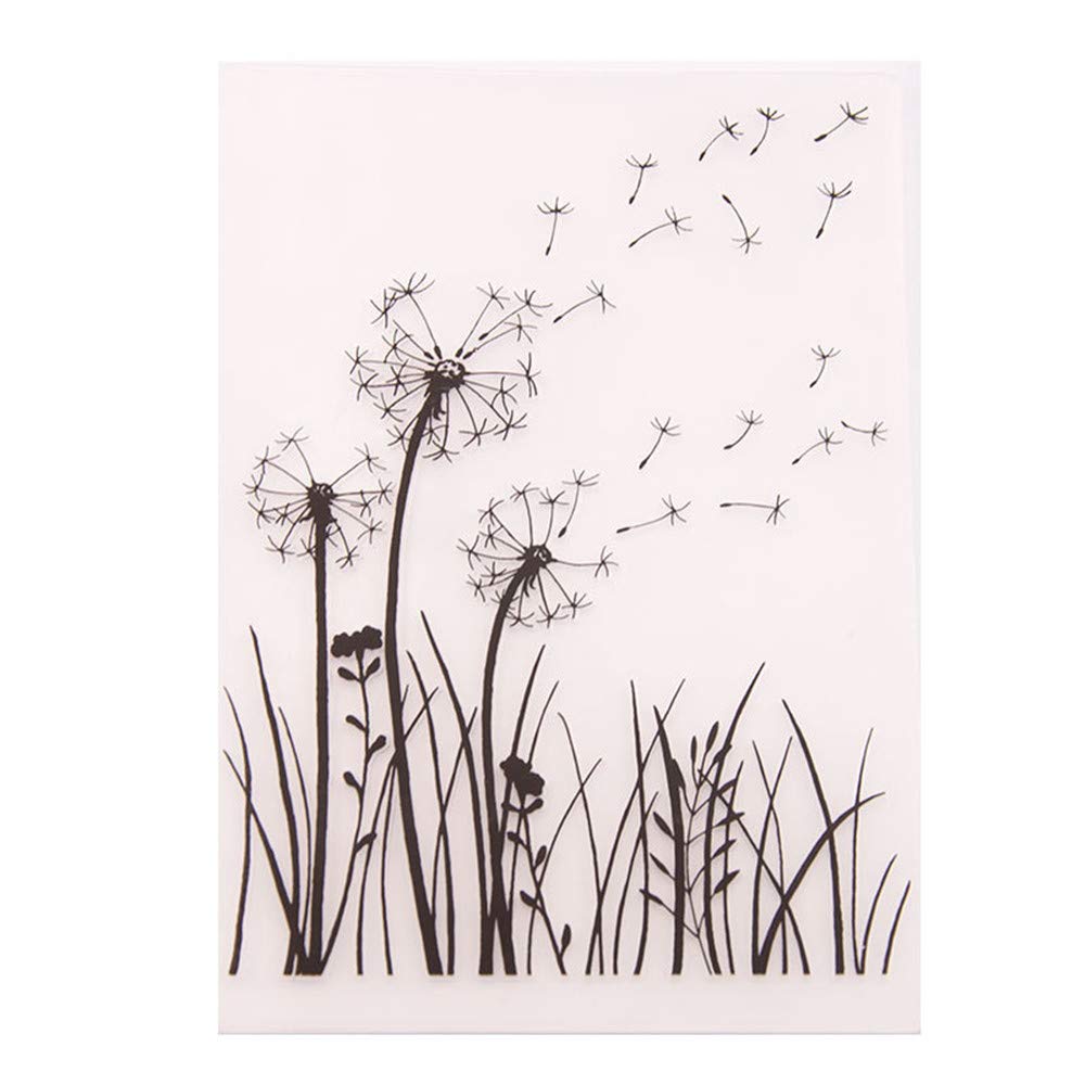 arriettycraft Dandelion Flowers Make a Wish Plastic Embossing Folder for Scrapbook DIY Album Card Tool Plastic Template Folders
