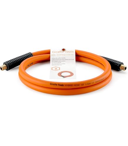 FYPower 3/8" X 10 Ft Air Compressor Whip Hose Kit - Flexible Hybrid Hose With 1/4" Quick Coupler & Plug (Yellow)