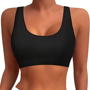 Swimsuits for Women Sports Bra Bikini Tops Racerback Swim Top Bathing Suits Padded Crop Tops Swimsuit