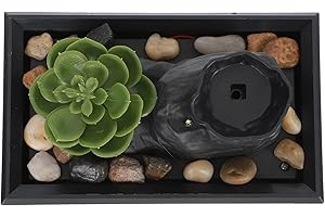 ROMISBABA Artificial Water Fountain Tabletop Fountain Battery Operated Indoor Desktop Water Feature for Feng