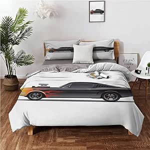 Amazon.com: Cars Duvet Cover Set Custom Design Muscle Car with