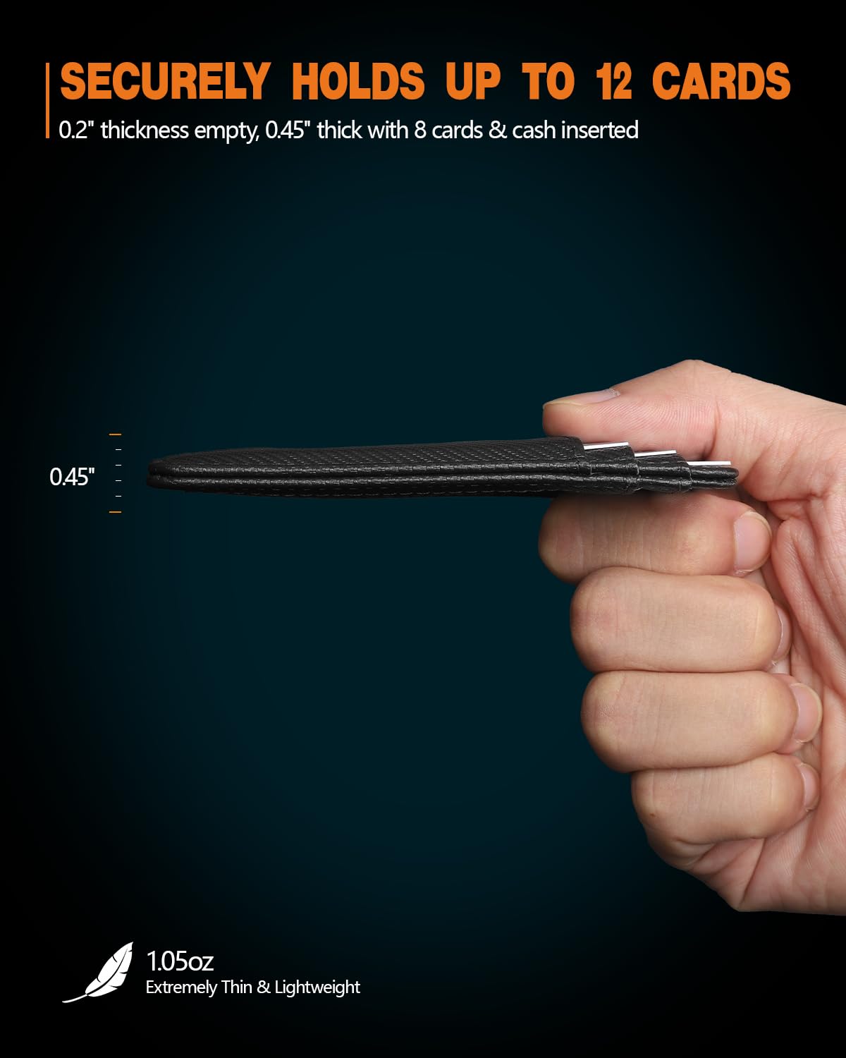 RUNBOX Slim ID Cases Minimalist Front Pocket RFID Blocking Leather Wallets for Men and Women Card Holder Wallets Gifts for men