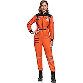 SIZGAROOT Astronaut Costumes Women Adult Halloween Womens Space Suit Astronaut Costume (Orange, Large1)