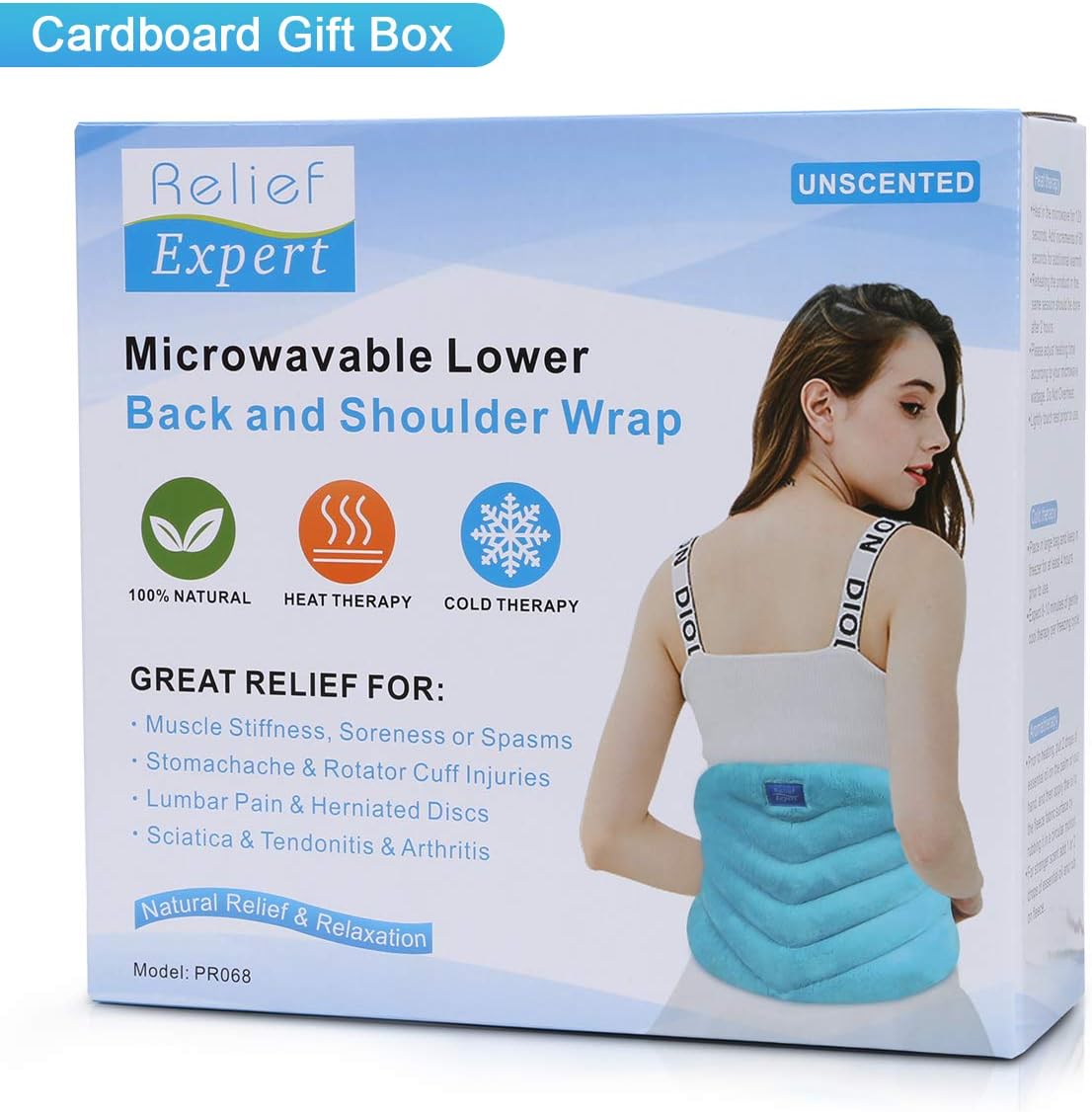 Relief Expert Microwave Heating pad for Lower Back Pain Relief, Extra Large Microwavable Heat Wrap for Lumbar, Waist, Stomach Cramps, Legs, Neck and Shoulders, Natural Hot or Cold Therapy: Health & Personal Care