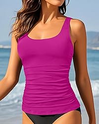 Aqua Eve Tankini Tops for Women Swimwear Top Only