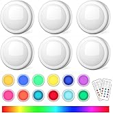 SEMSMOKS Puck Lights with Remote Control, Battery Operated LED Push Light Wireless, 13 Color RGB - for Closet, Bedroom Wall, 