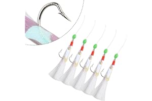 Mackerel and Herring Fishing Rigs, Sabiki Soft Lure Feather Jigs, 5pcsPack