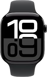 Apple Watch Series 10 GPS 46mm Jet Black Aluminium Case Black Sport Band S/M view 2