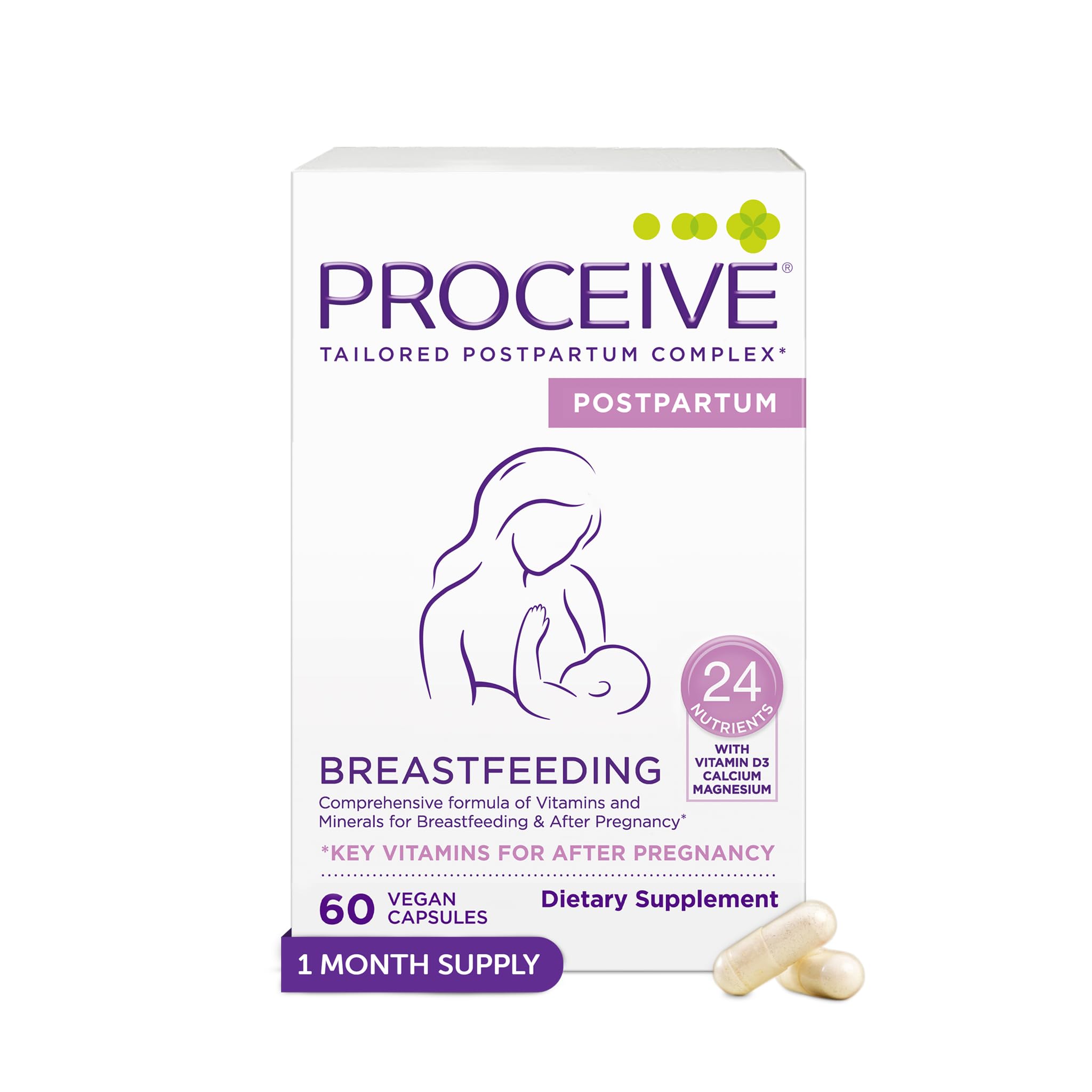 Proceive® Breastfeeding Supplement - Vitamins for New Mums After Childbirth, 60 Capsules - Vegan