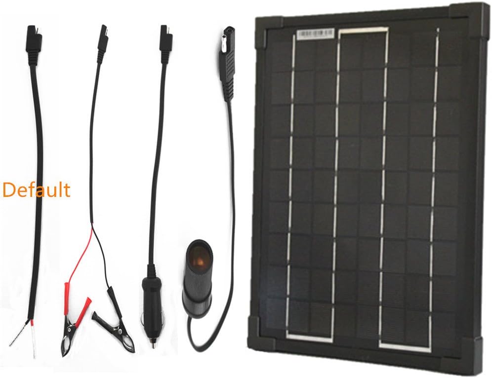 Plug-n-Power 10w SuperBlack Solar Panel Charger with Your Choice Free Adaptor for 12v Off Grid Battery - next day from U.S.