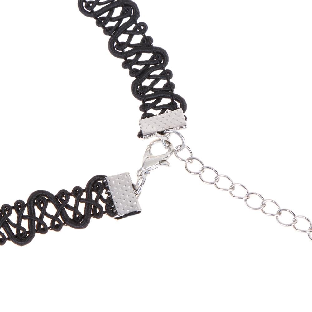Domybest Femme Fille Ras Du Cou Court Collier Noir Classique