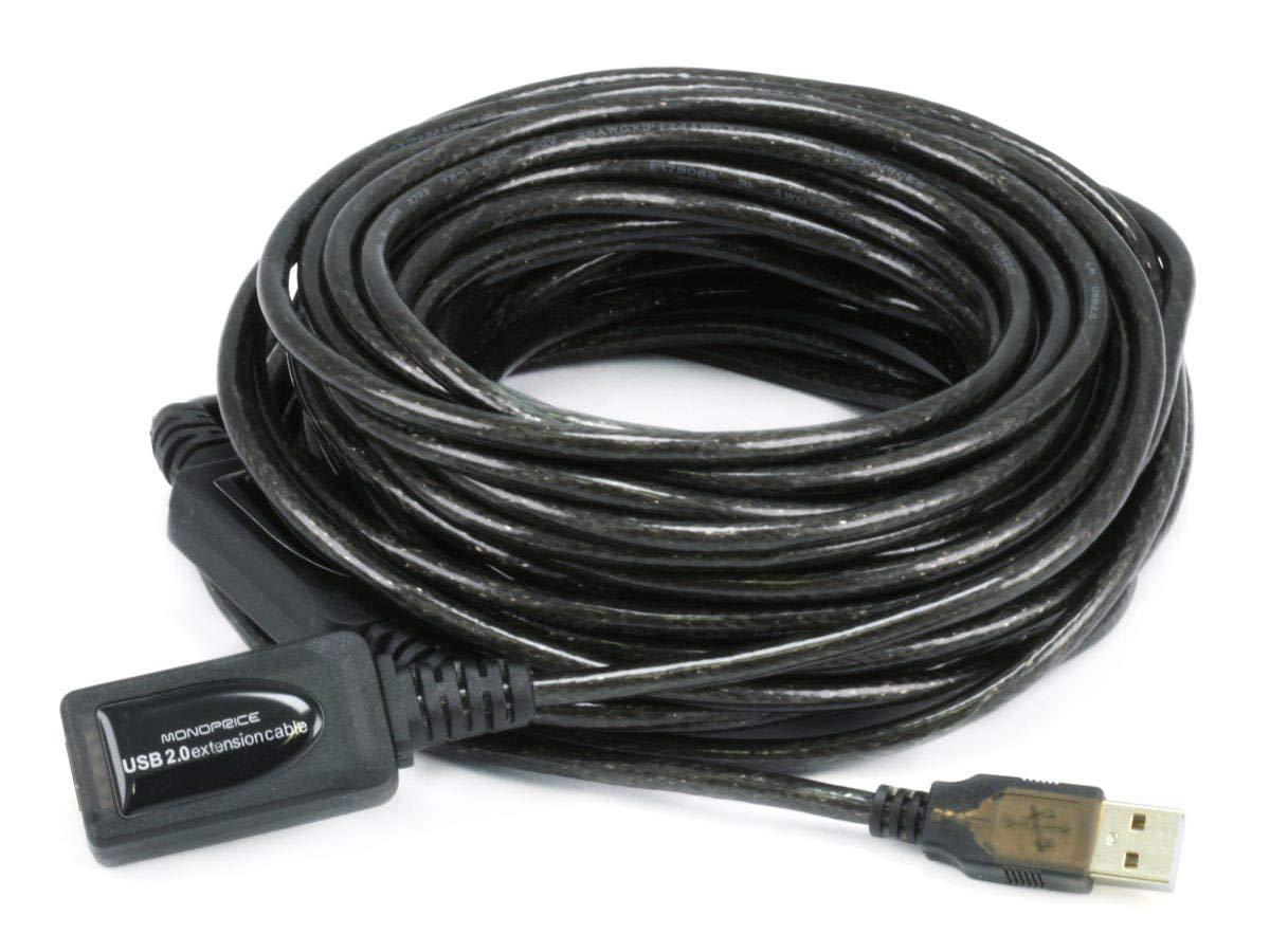 Monoprice 49-Feet 15M USB 2.0 A Male to A Female Active Extension/Repeater Cable (107532) — image 1