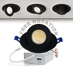 Adetu 4 Inch 5CCT Gimbal Black Led Recessed