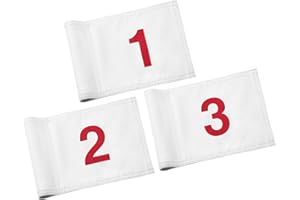KINGTOP Numbered Golf Flag All 8x6 Inch – Upgraded Dual-Layer 420D Nylon, Double Sided Printing, Tube Inserted – Mini Practice Putting Green Flags for Yard