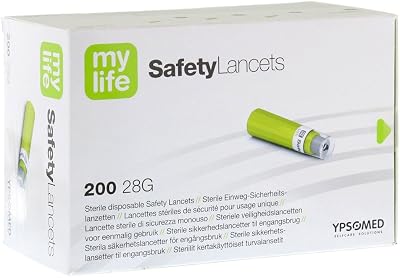 MYLIFE Safety Lancets 200 Pack - Tri-Beveled Needle for Blood Sampling