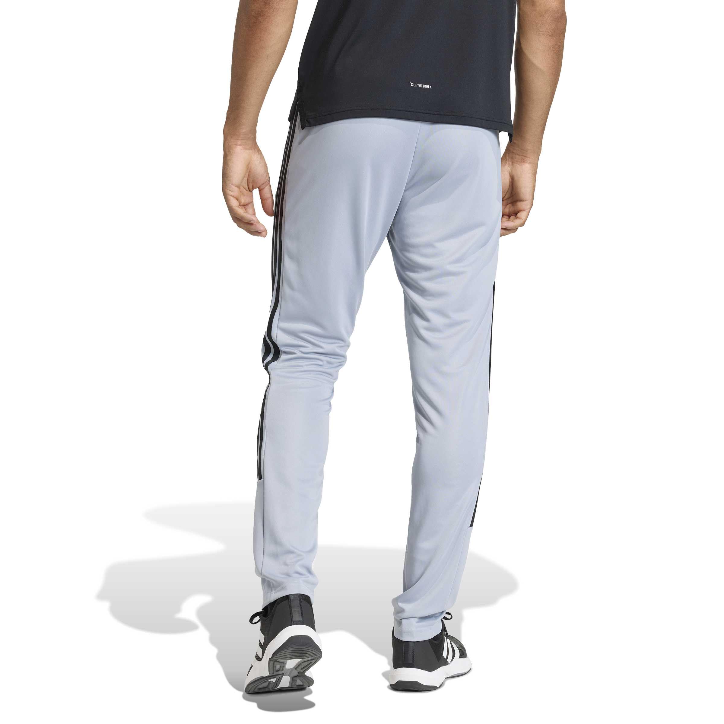adidas Men's Workout Essentials All-Set 3-Stripes Knit Pant, Halo Silver/Black, XXL 2