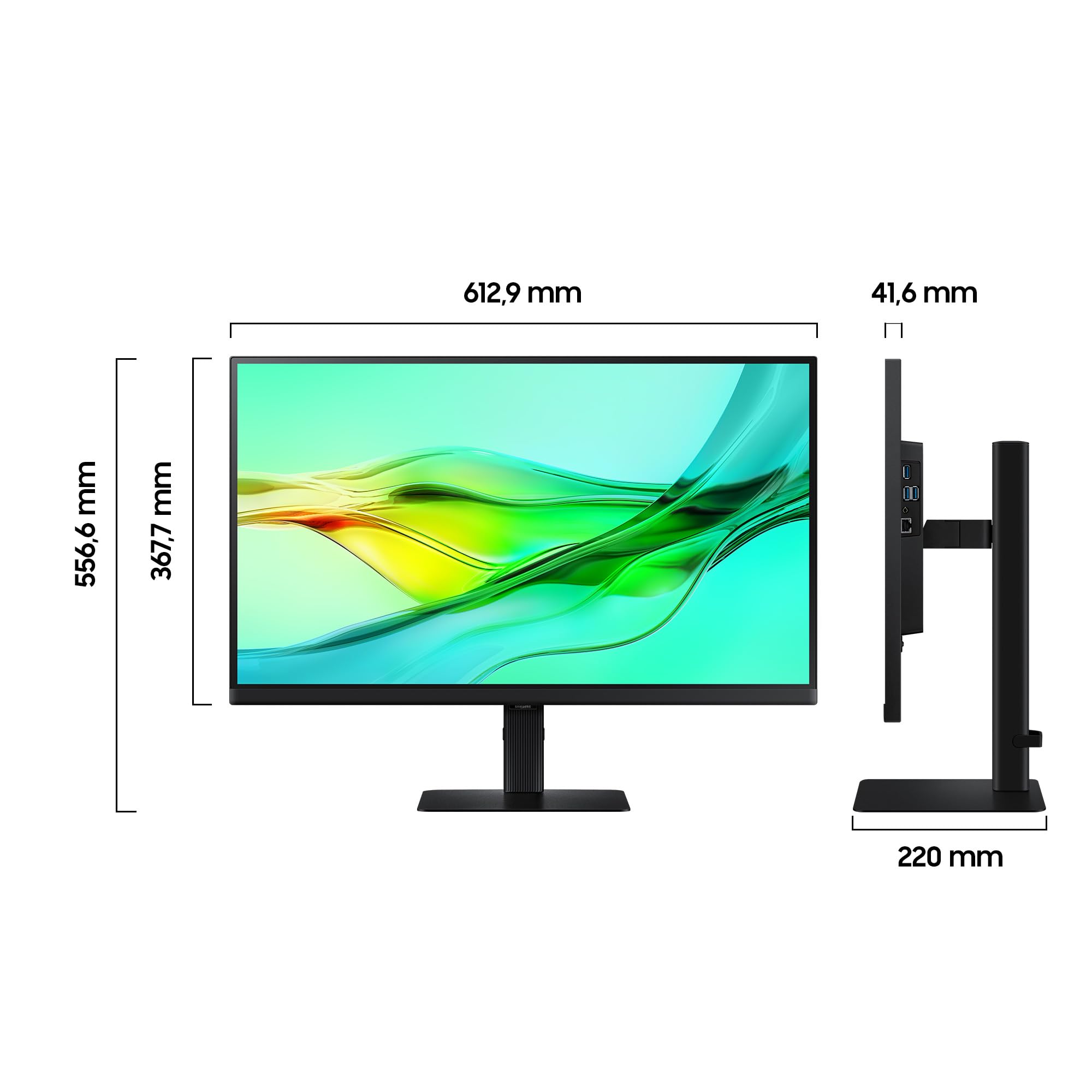 Samsung ViewFinity S60UD Monitor 27 Zoll, QHD/WQHD, 2.560 x 1.440, 100 Hz, HDR10, Eye Saver Mode, USB-C (90 W), Daisy Chain, Integrierter KVM-Switch, LS27D600UAUXEN 2