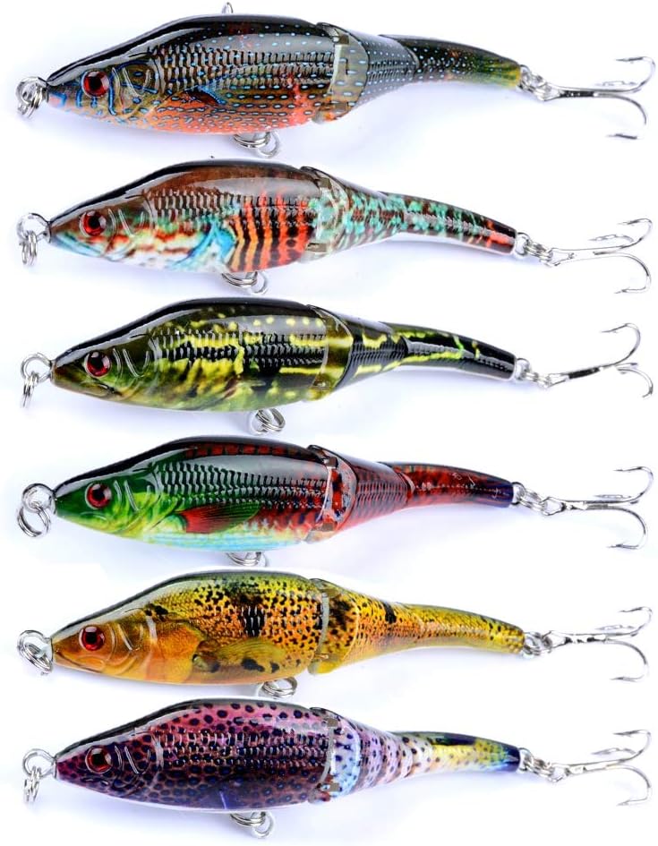 Juemenzhe Water Fishing Lures,Floating Popper,Hard Lures with Strong Hooks,Bass Crankbait 4pcs