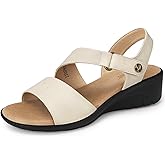 SHIBEVER Women's Low Wedge Heel Sandals Dressy Summer Comfortable Ankle Strap Sandals Open Toe Causal Platform Shoes