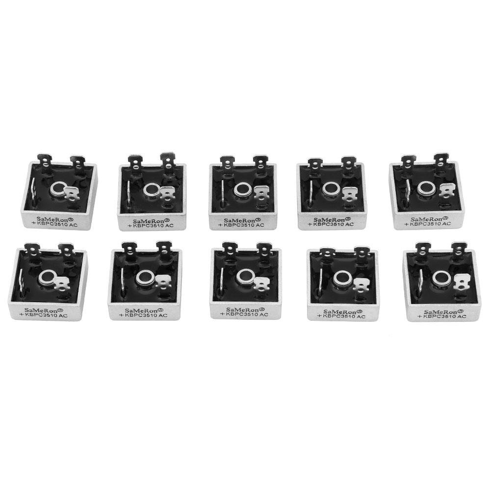 KBPC3510 Bridge Rectifier Single Phrase Metal Silicon Box 35A 1000V High Power Industrial Electrical 10 Pieces