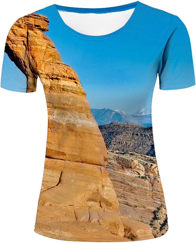 Mens 3D Printed Mountains and Bizarre Stones Pattern T-Shirt Couples Tees