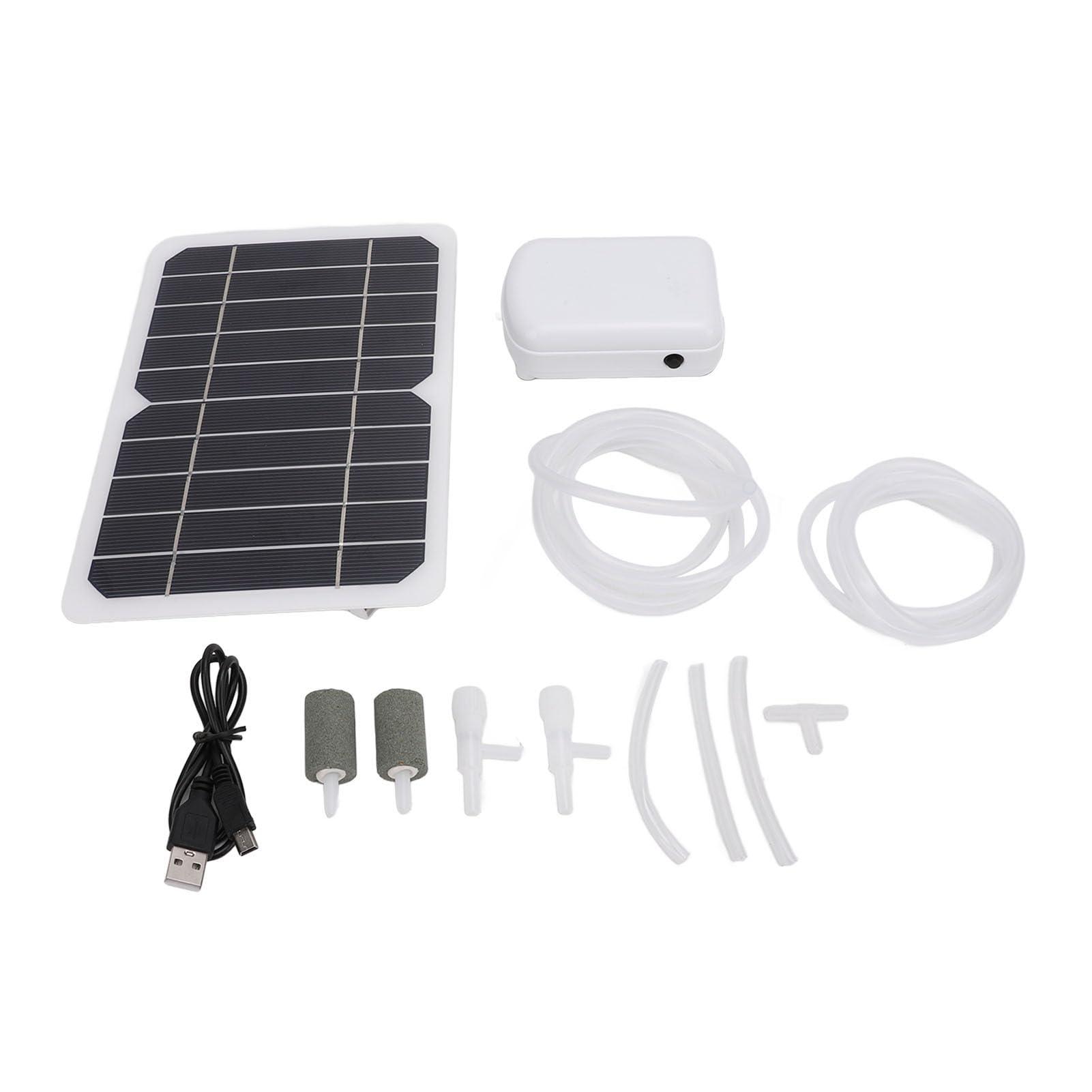 Fabater Solar Pond Aerator, 2W Solar Aerator for Pond, 2000mah Rechargeable Low Noise Solar Pond Oxygenator for Garden Fish Tank Outdoor Pool Pond Aquariums Hydroponics