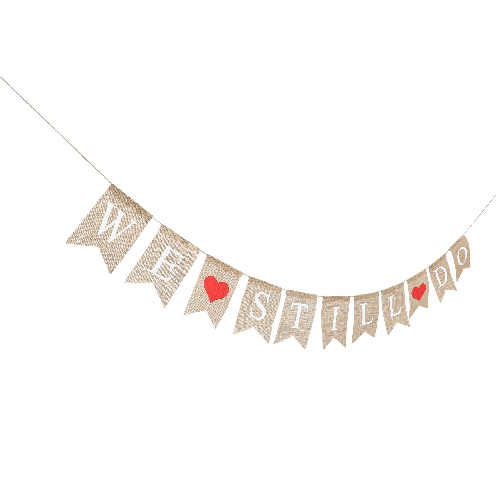 BESTOYARD 2.8M WE STILL DO Burlap Bunting Banner Wedding Anniversary Party Decorations Supplies