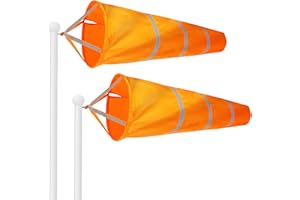 G128 - Orange Windsock Heavy Duty Printed 210D Wind Direction Measurement (Orange 30" 2PK)