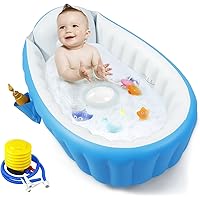 PandaEar Inflatable Baby Bathtub, Portable Travel Baby Bath Tub Toddler Bathtub with Air Pump, Foldable Non-Slip Shower Basin